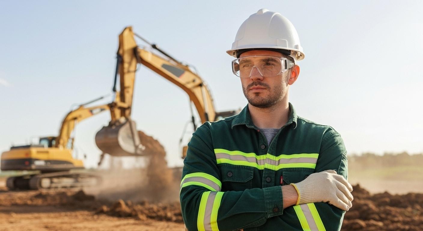 Trabalhador usando uniforme Brasil UP